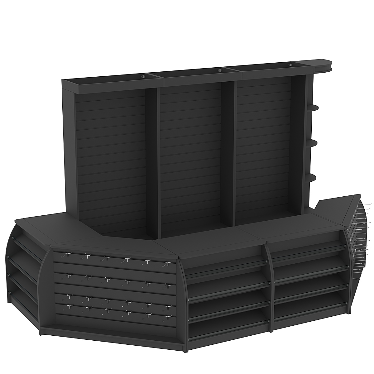 Комплект кассовой зоны со скосами и экономпанелями большой №3-1 Черный