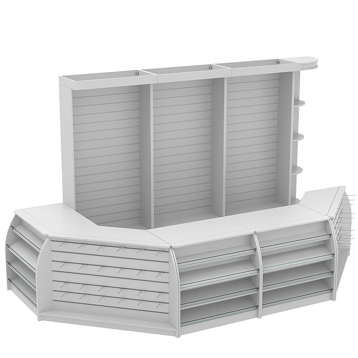 Комплект кассовой зоны со скосами и экономпанелями большой №3-1 Серый