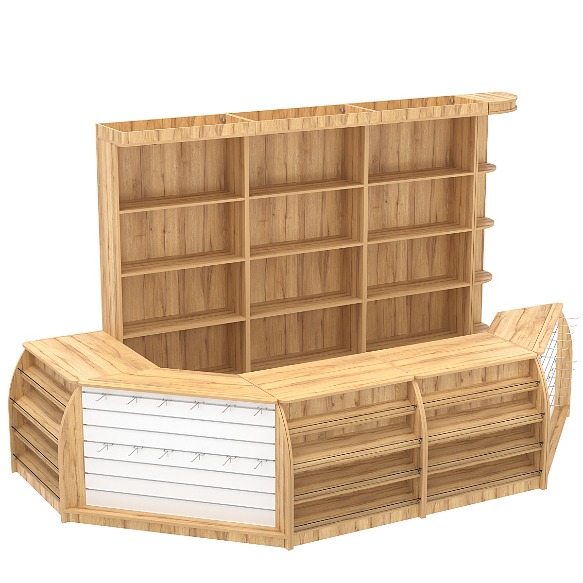 Комплект кассовой зоны в магазин одежды средний №2 Дуб Золотистый