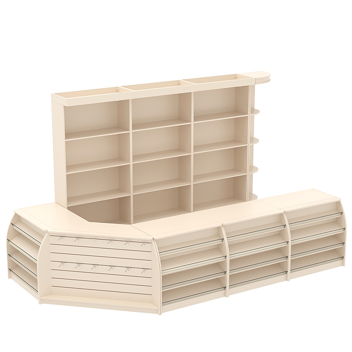 Комплект кассовой зоны в магазин одежды большой №3 Крем Вайс