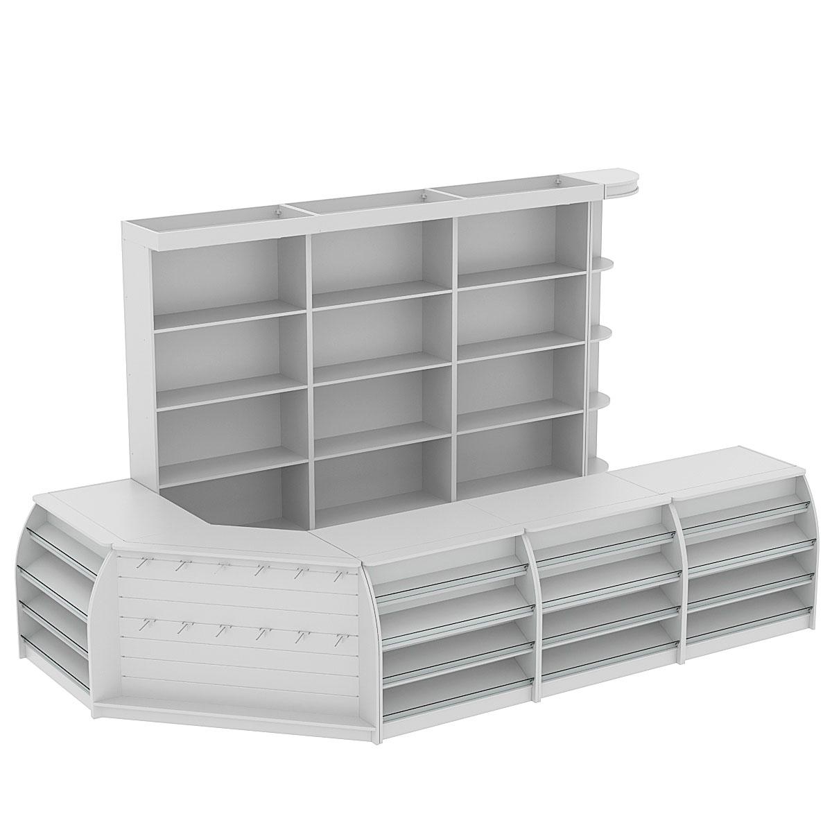 Комплект кассовой зоны в магазин одежды большой №3 Серый