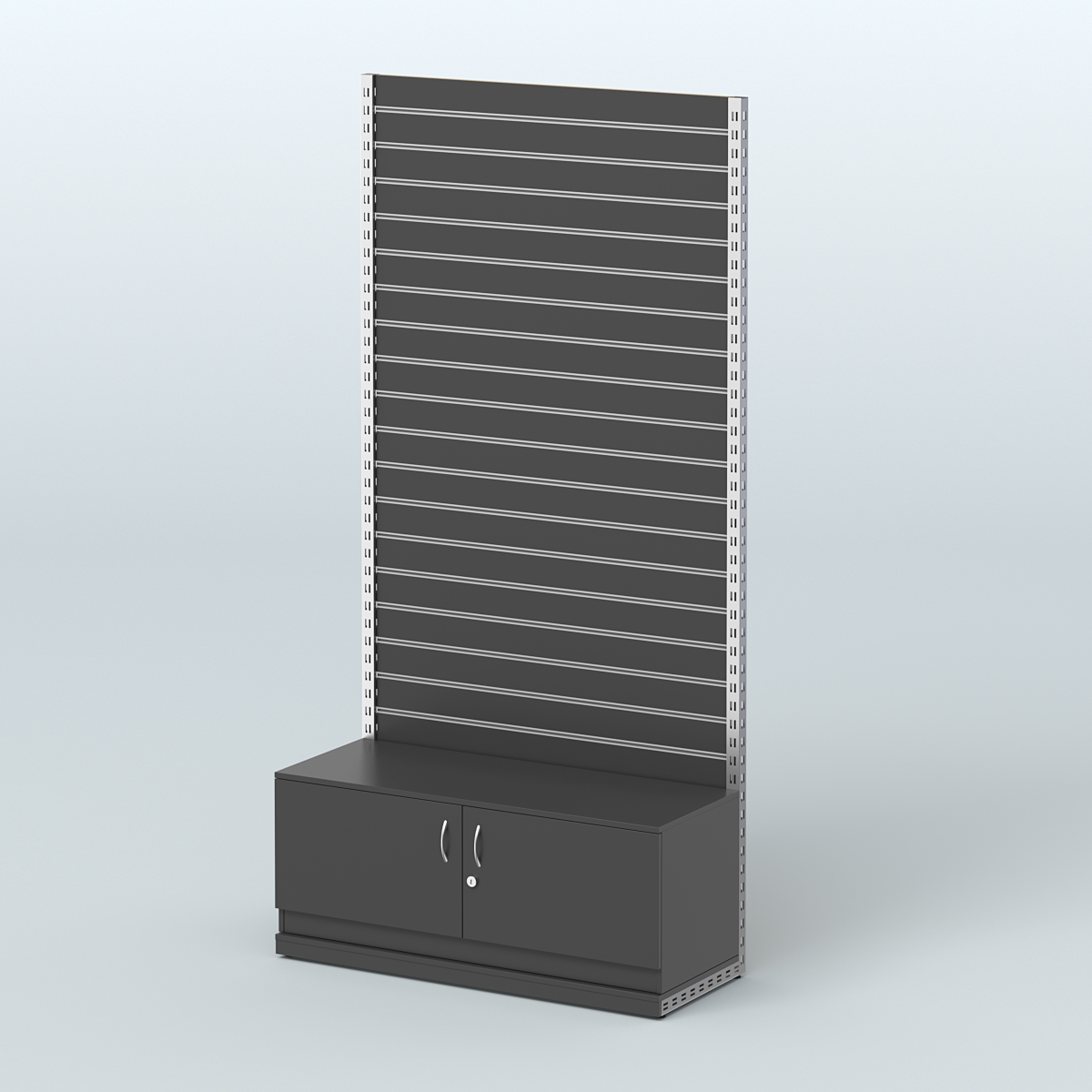 Система ЭЛЕГАНТ пристенная с экономпанелью и тумбой Т21 (1200 мм) Черный