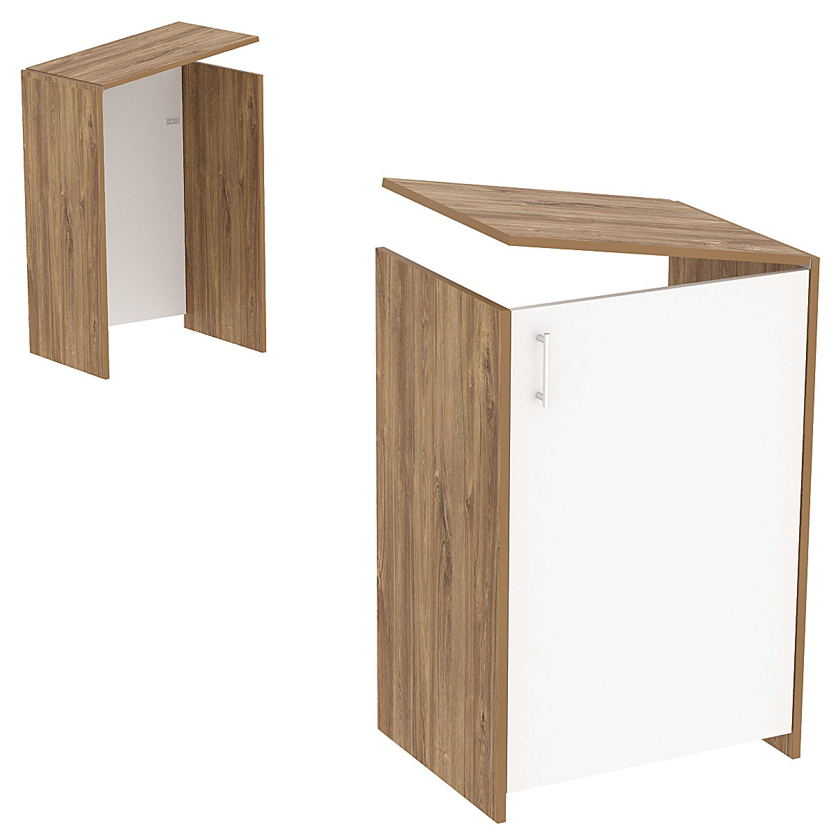 Торговый прилавок-проход серии БРИЗ Дуб Канзас коричневый + Белый