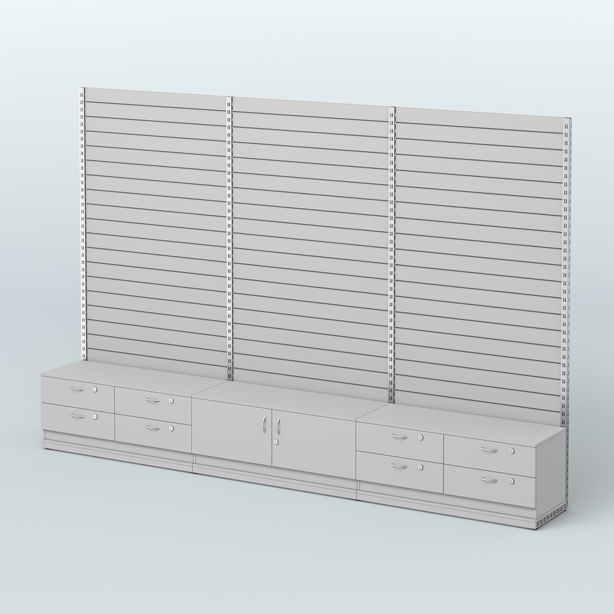 Система ЭЛЕГАНТ с экономпанелью и тумбами Т14 и Т21 (3600 мм) Серый