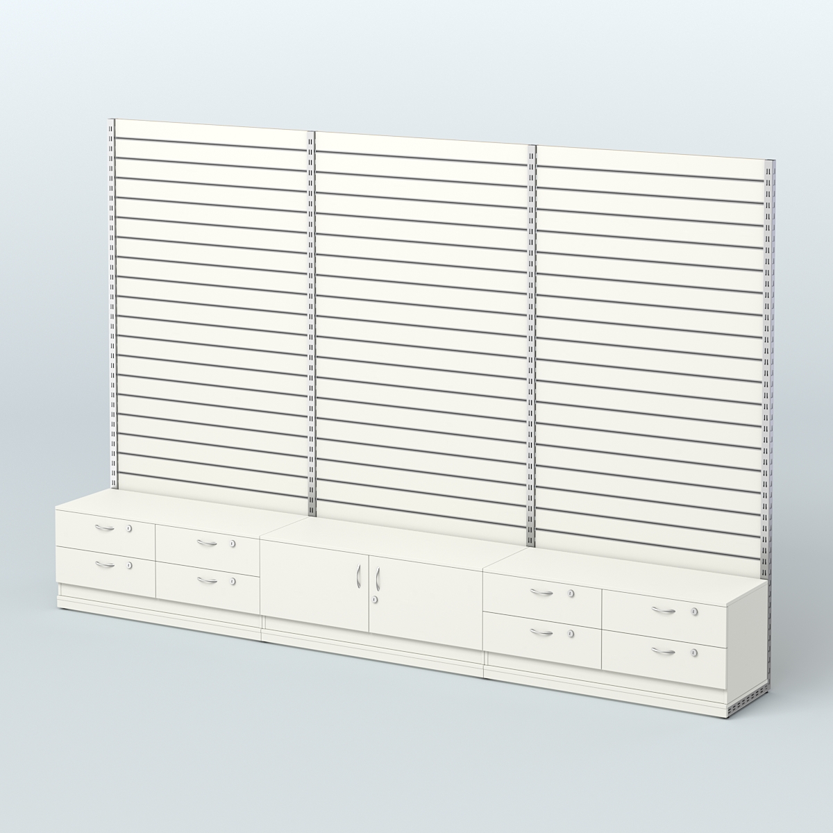 Система ЭЛЕГАНТ с экономпанелью и тумбами Т14 и Т21 (3600 мм) Белый