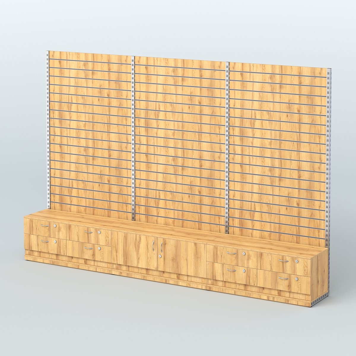 Система ЭЛЕГАНТ с экономпанелью и тумбами Т14 и Т21 (3600 мм) Дуб Золотистый