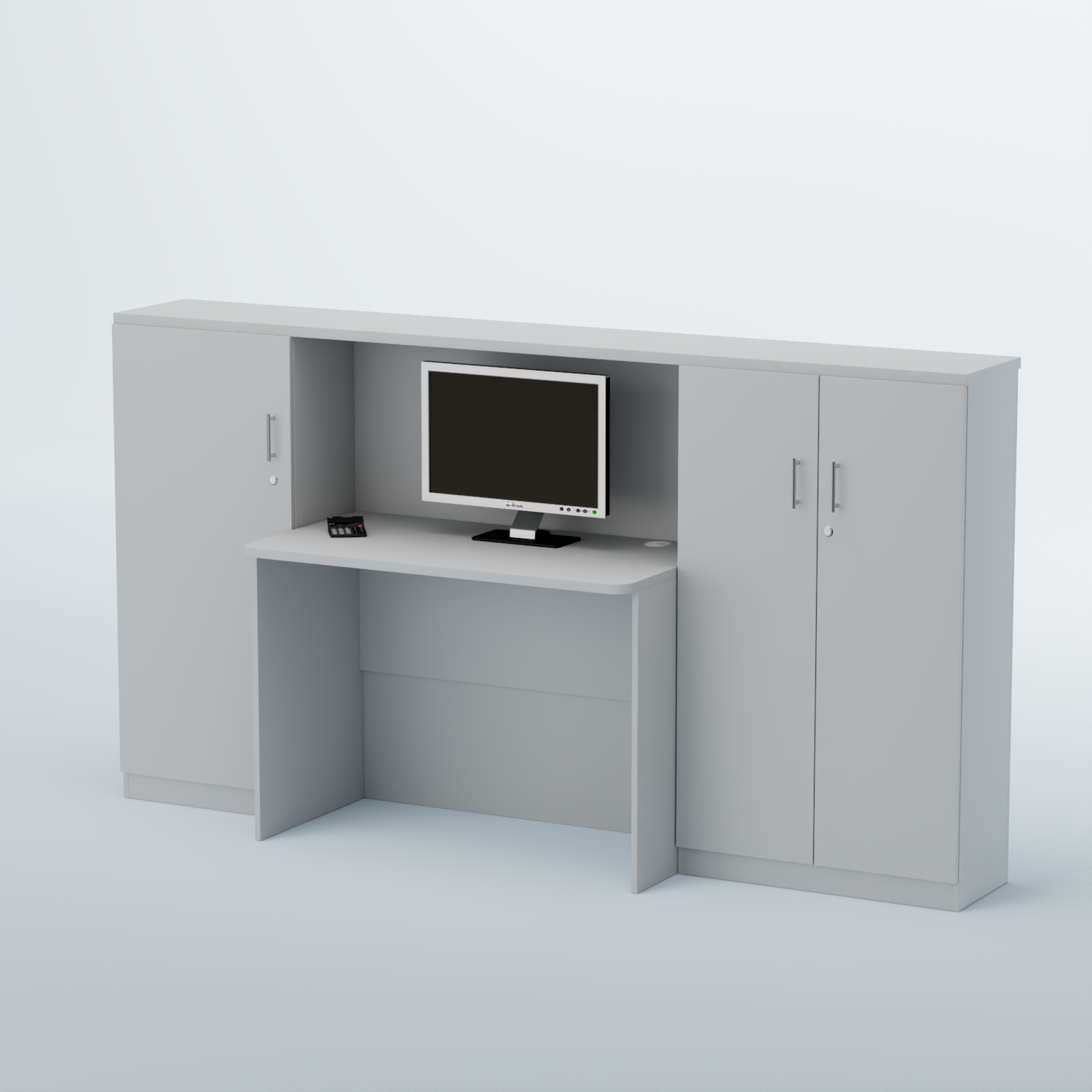 Ресепшен с закрытыми тумбами и фасадным декором серии ВЕГА №1Д Белый