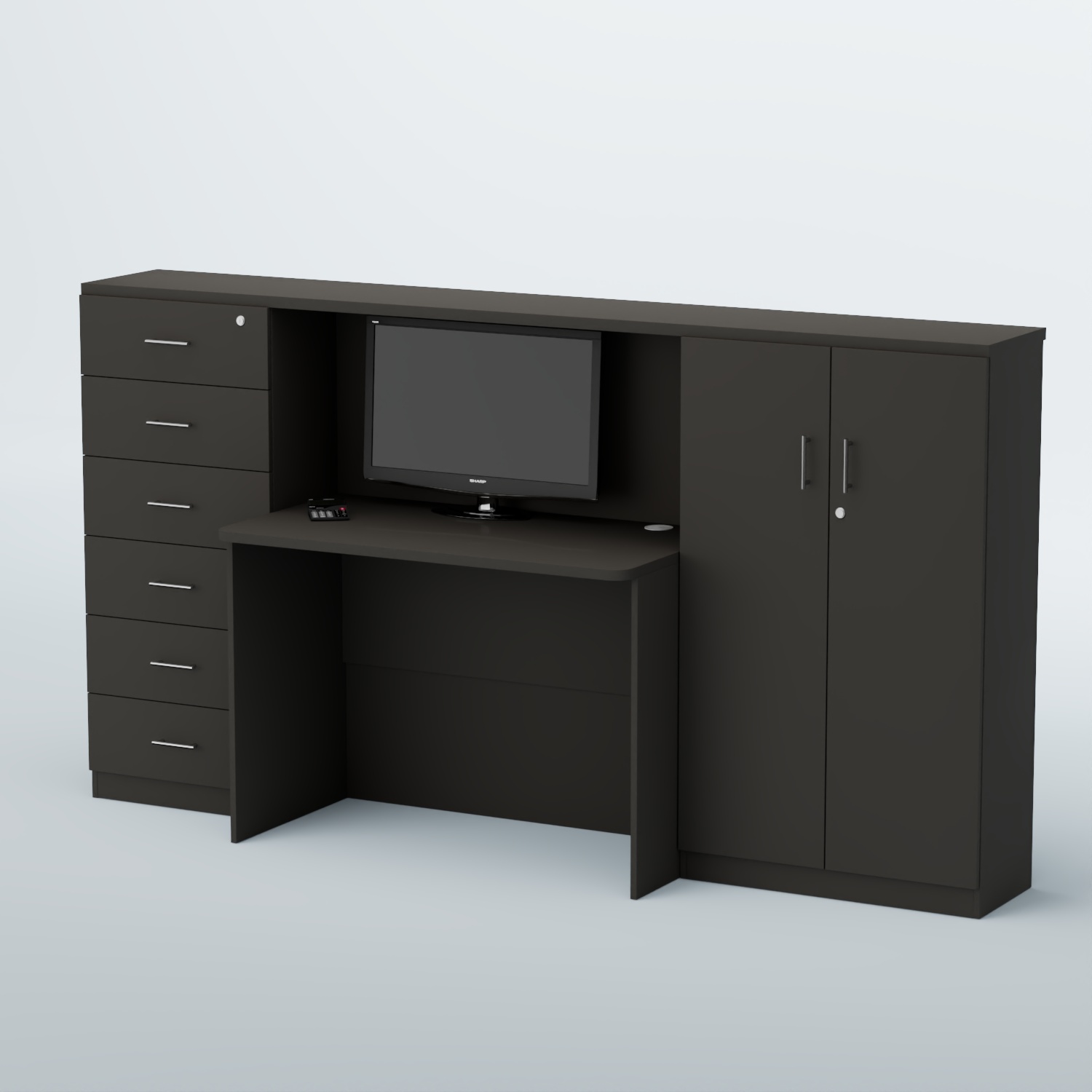 Ресепшен с тумбами и выдвижными ящиками ВЕГА №2 Черный