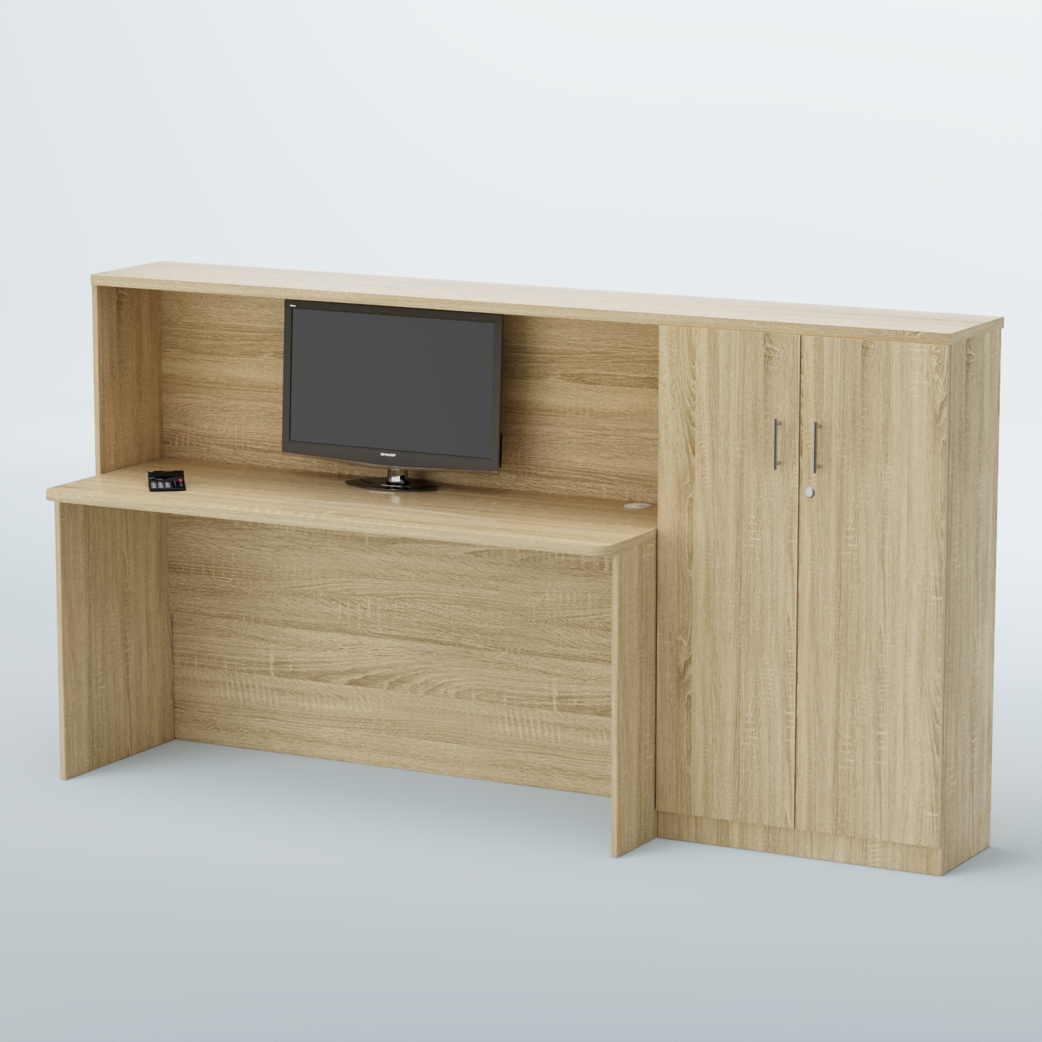 Ресепшен с тумбами и широким столом ВЕГА №4 Дуб сонома