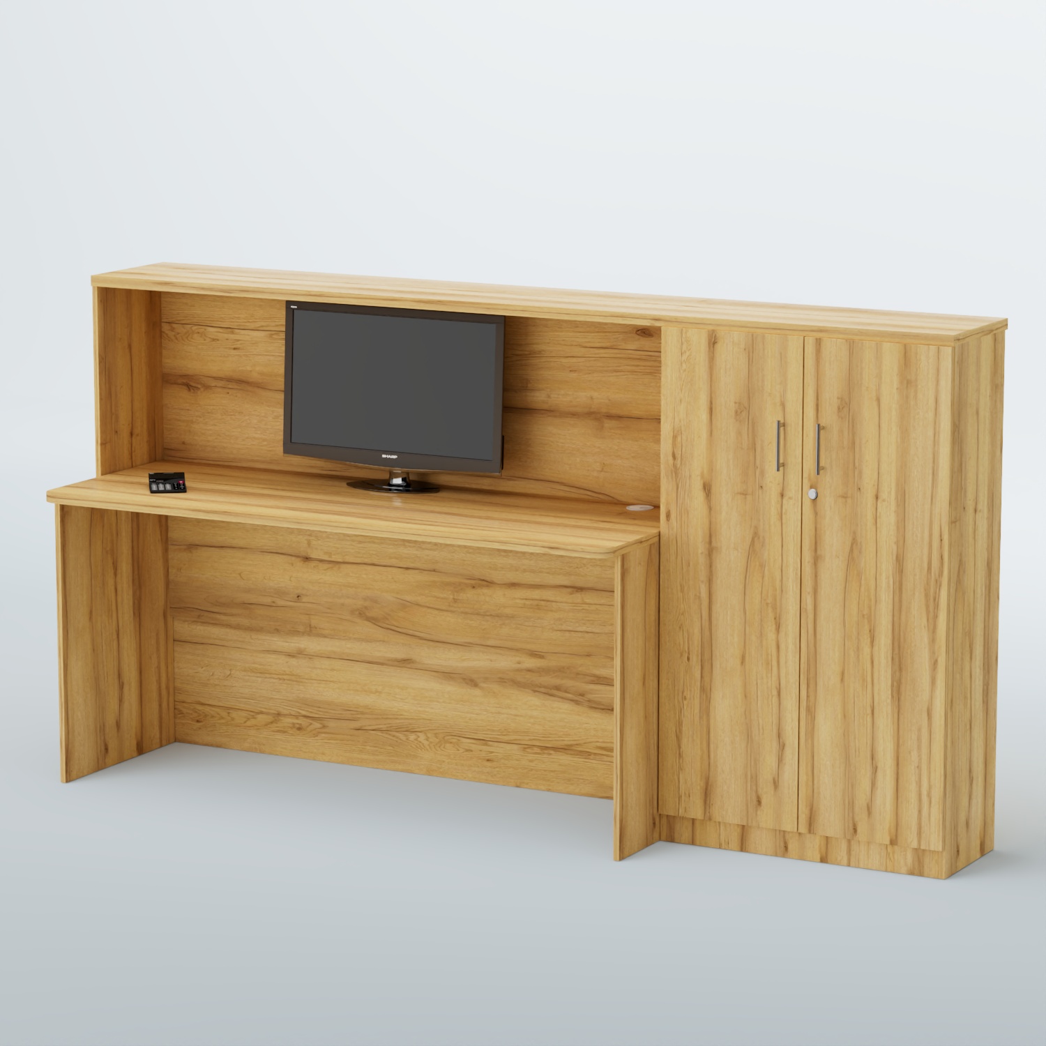 Ресепшен с тумбами и широким столом ВЕГА №4 Дуб Золотистый