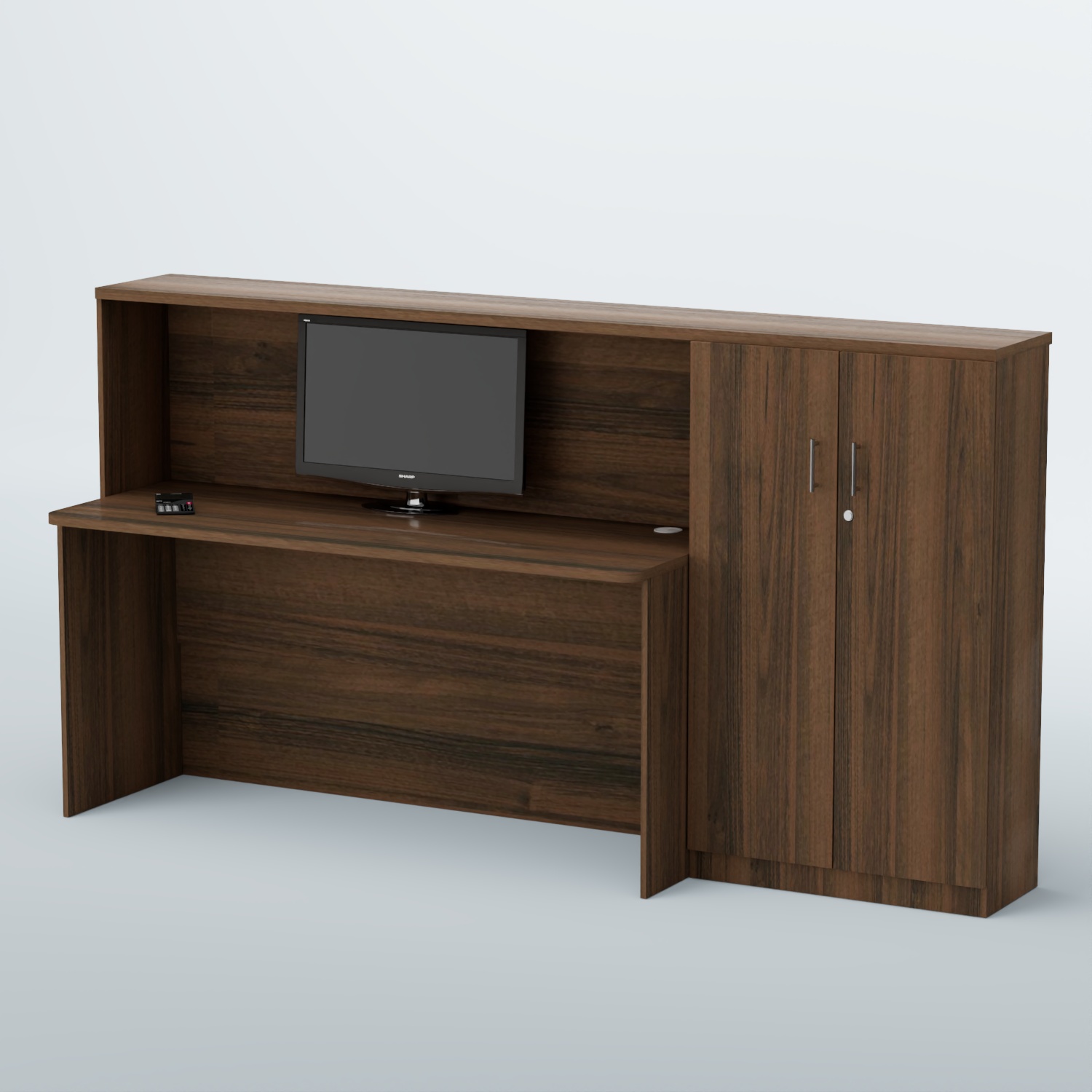 Ресепшен с тумбами и широким столом ВЕГА №4 Орех