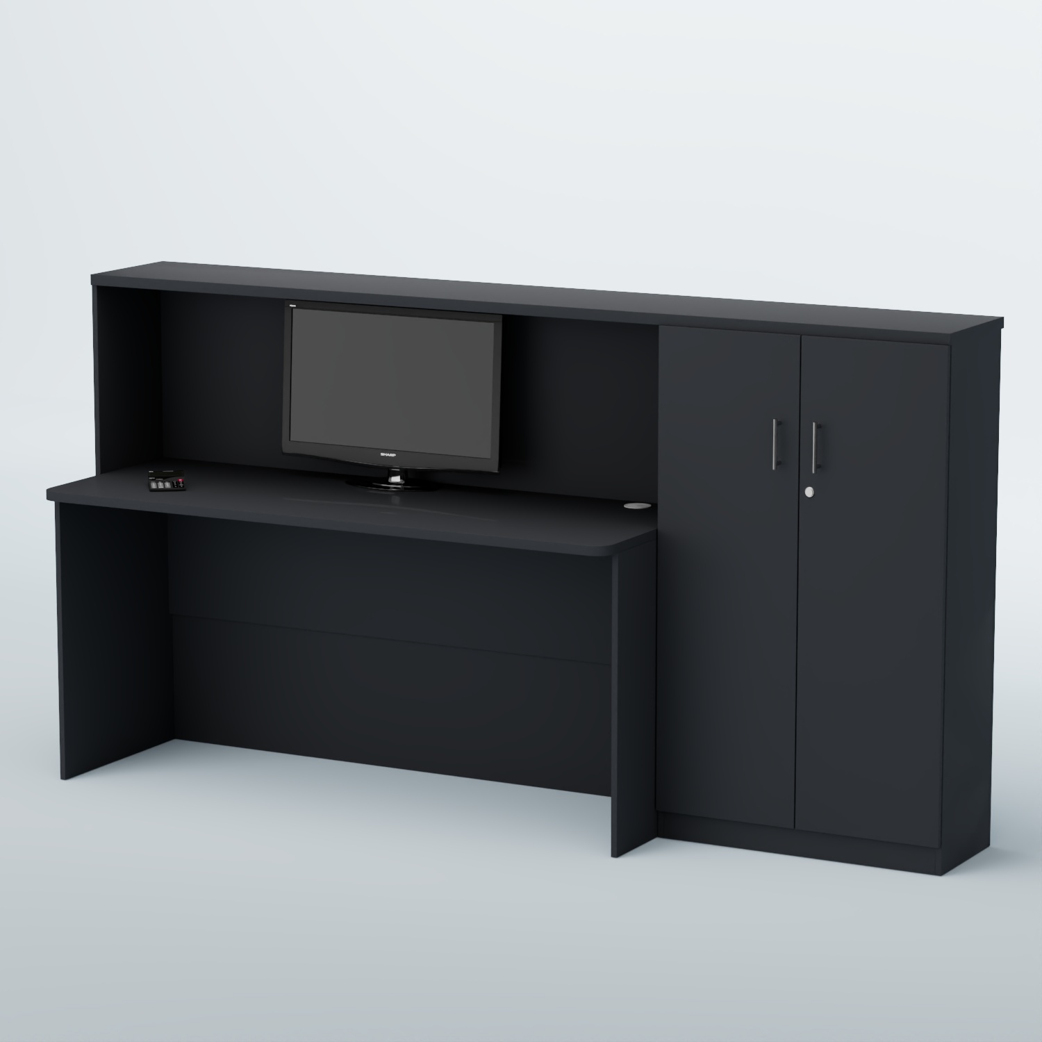 Ресепшен с тумбами и широким столом ВЕГА №4 Антрацит