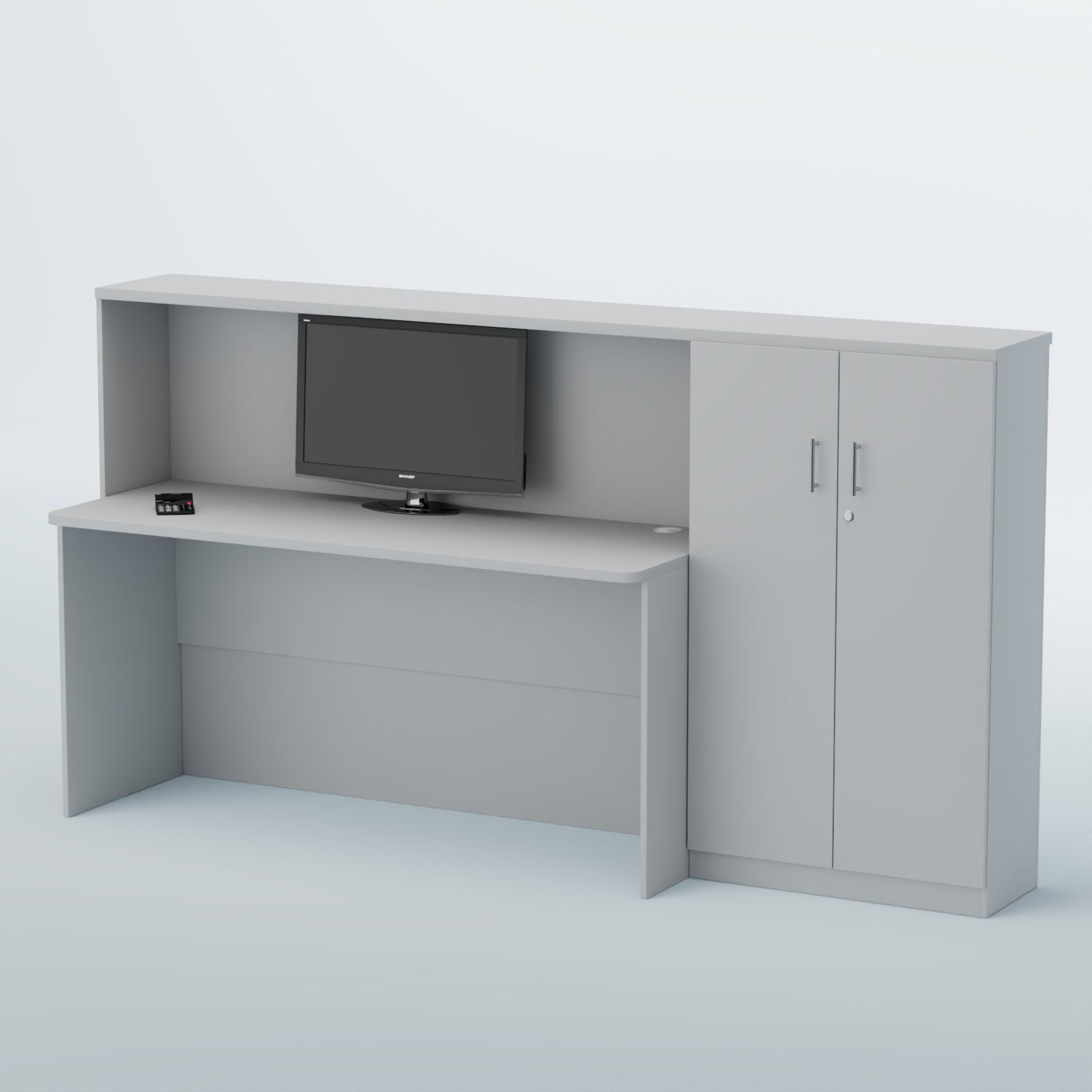 Ресепшен с большим столом и тумбами ВЕГА №4Д Белый