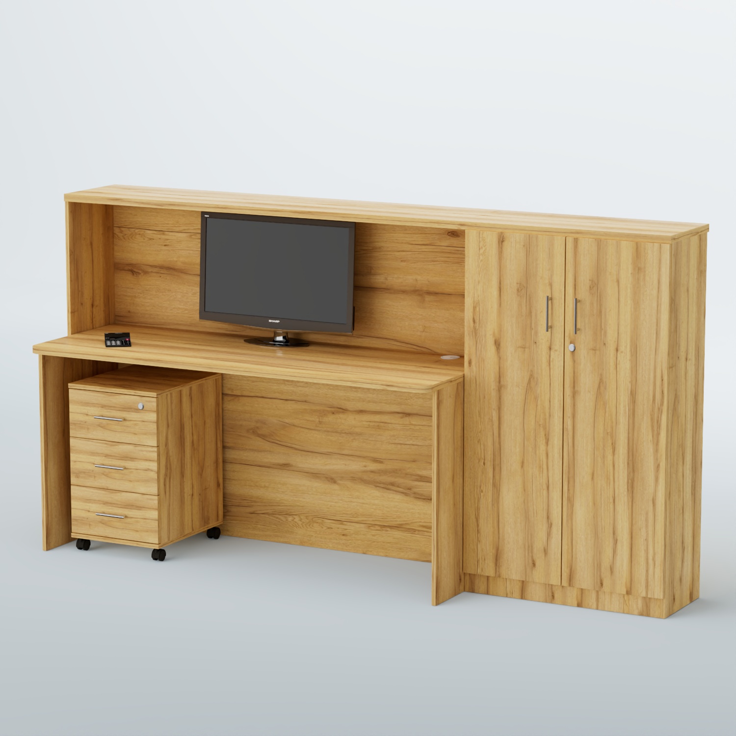 Ресепшен с выдвижной тумбой ВЕГА №5 Дуб Золотистый