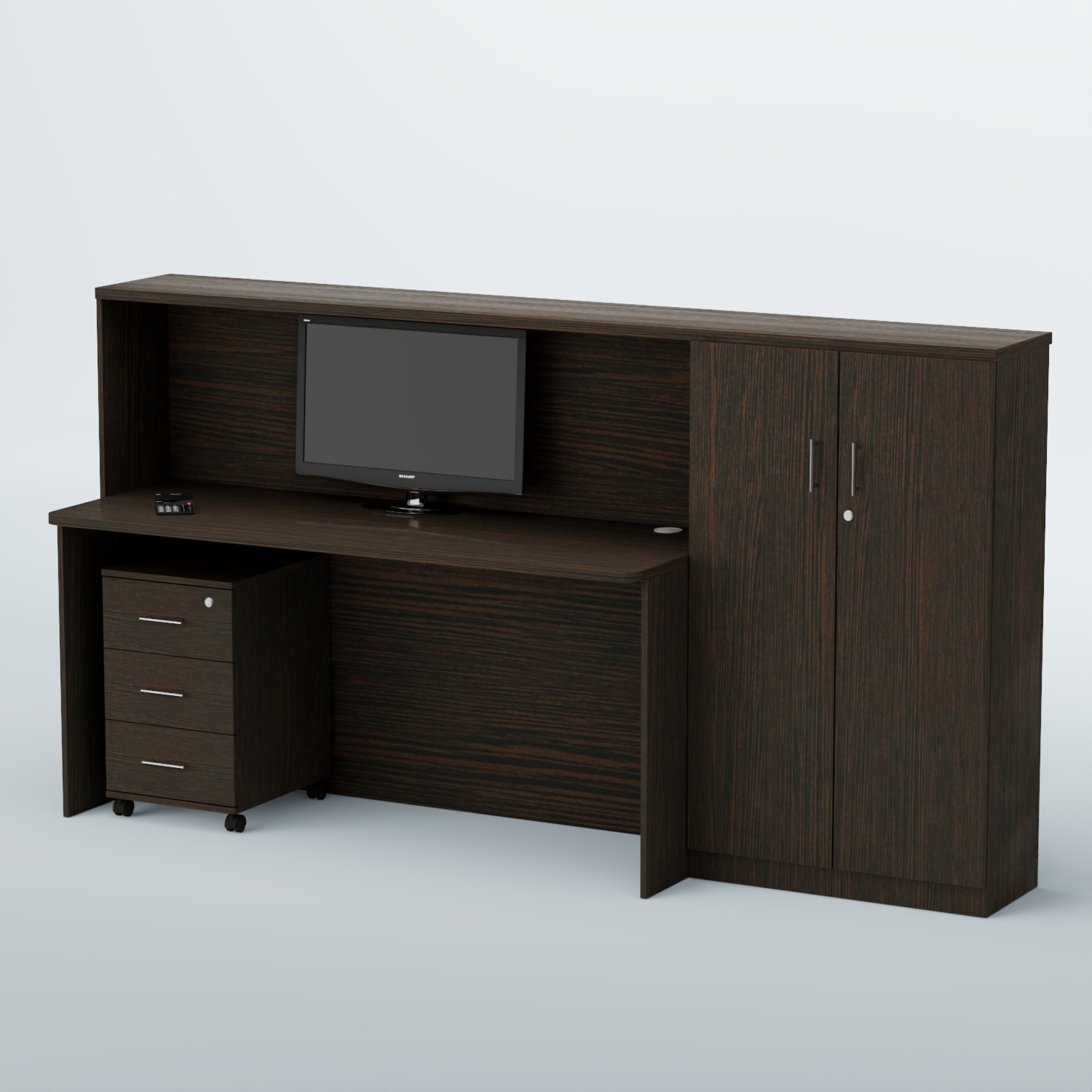 Ресепшен с выдвижной тумбой ВЕГА №5 Дуб Венге