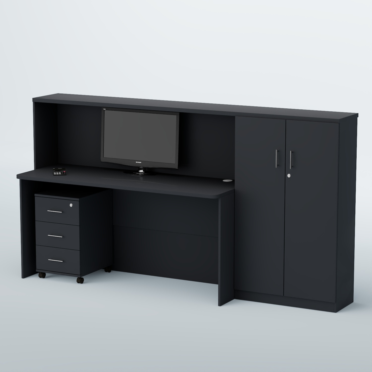 Ресепшен с выдвижной тумбой ВЕГА №5 Антрацит