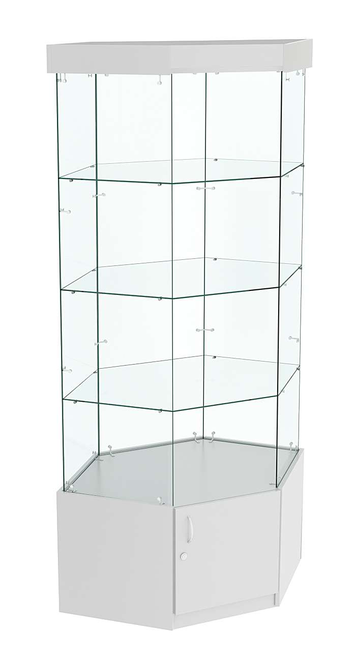 Витрина "Истра" угловая №117, шестигранная (З.С-стекло), без дверей Серый