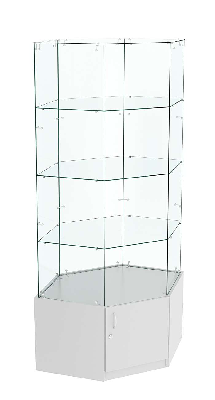 Витрина "Истра" угловая №118, шестигранная (З.С-стекло) без дверей Серый