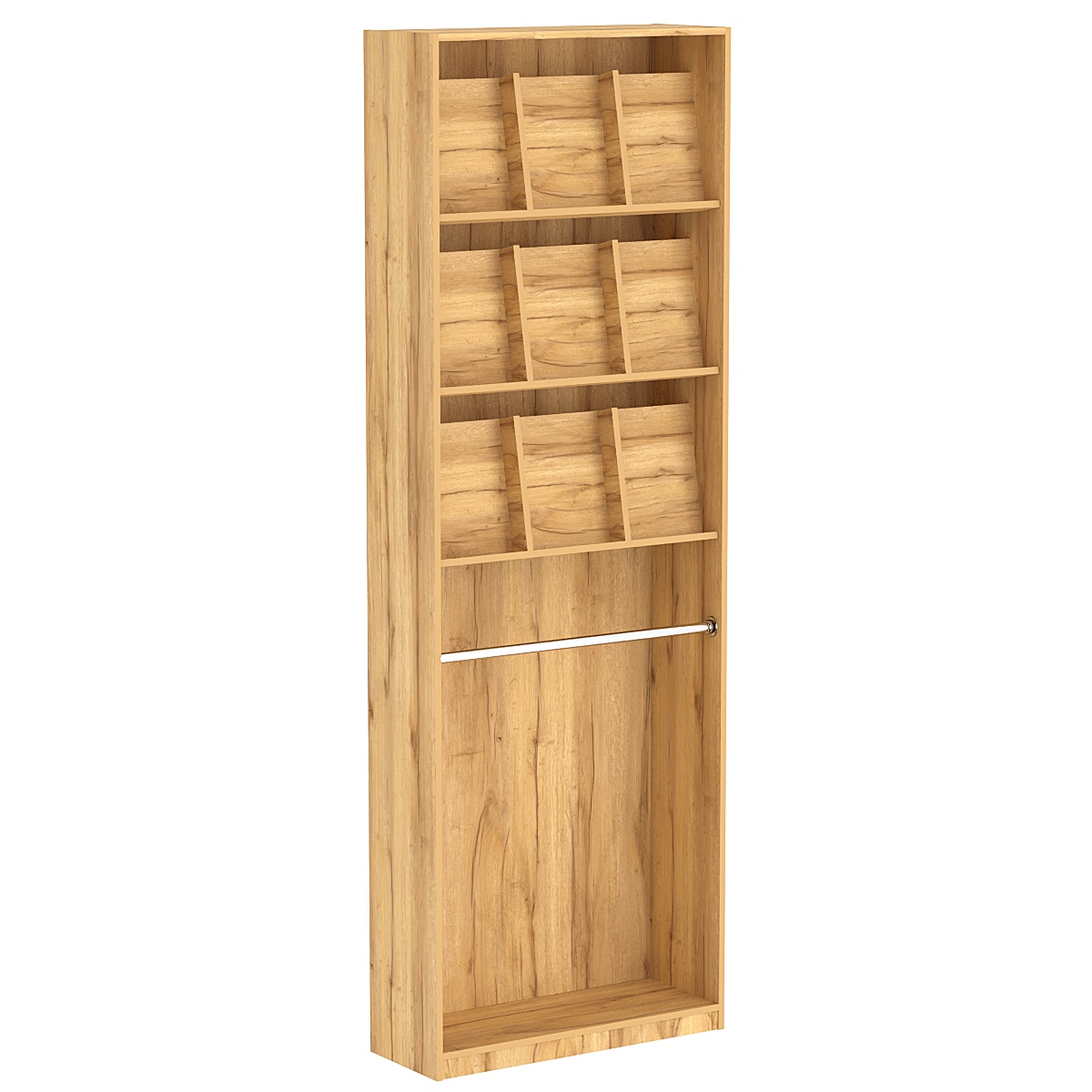 Торговый высокий стеллаж для одежды №1 Дуб Золотистый