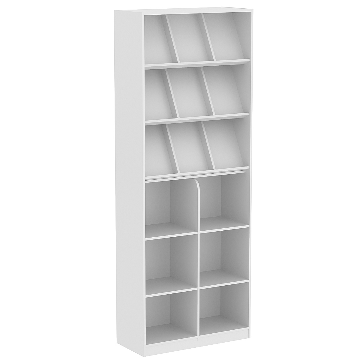 Торговый стеллаж с наклонными и прямыми полками для одежды №4 Серый