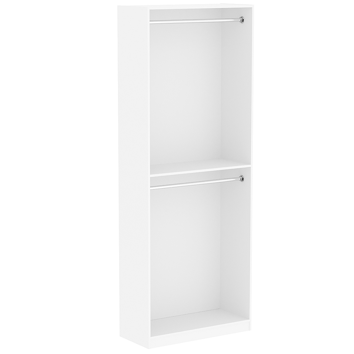 Торговый стеллаж со штангами из хрома для одежды №5 Белый