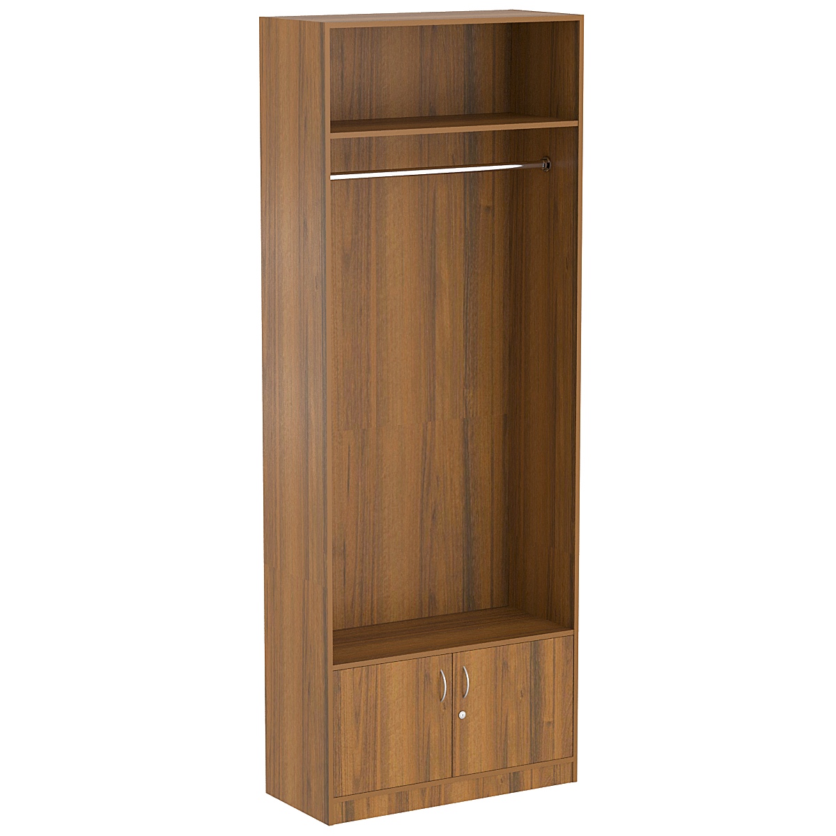 Торговый стеллаж с накопителем для одежды №7 Орех