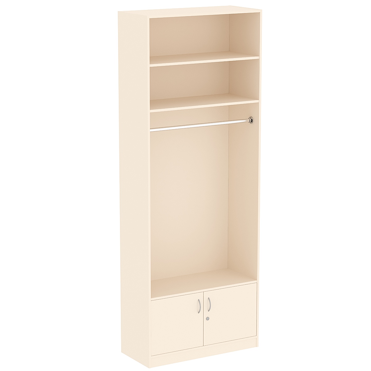 Торговый стеллаж с каркасом из ДСП для одежды №8 Крем Вайс