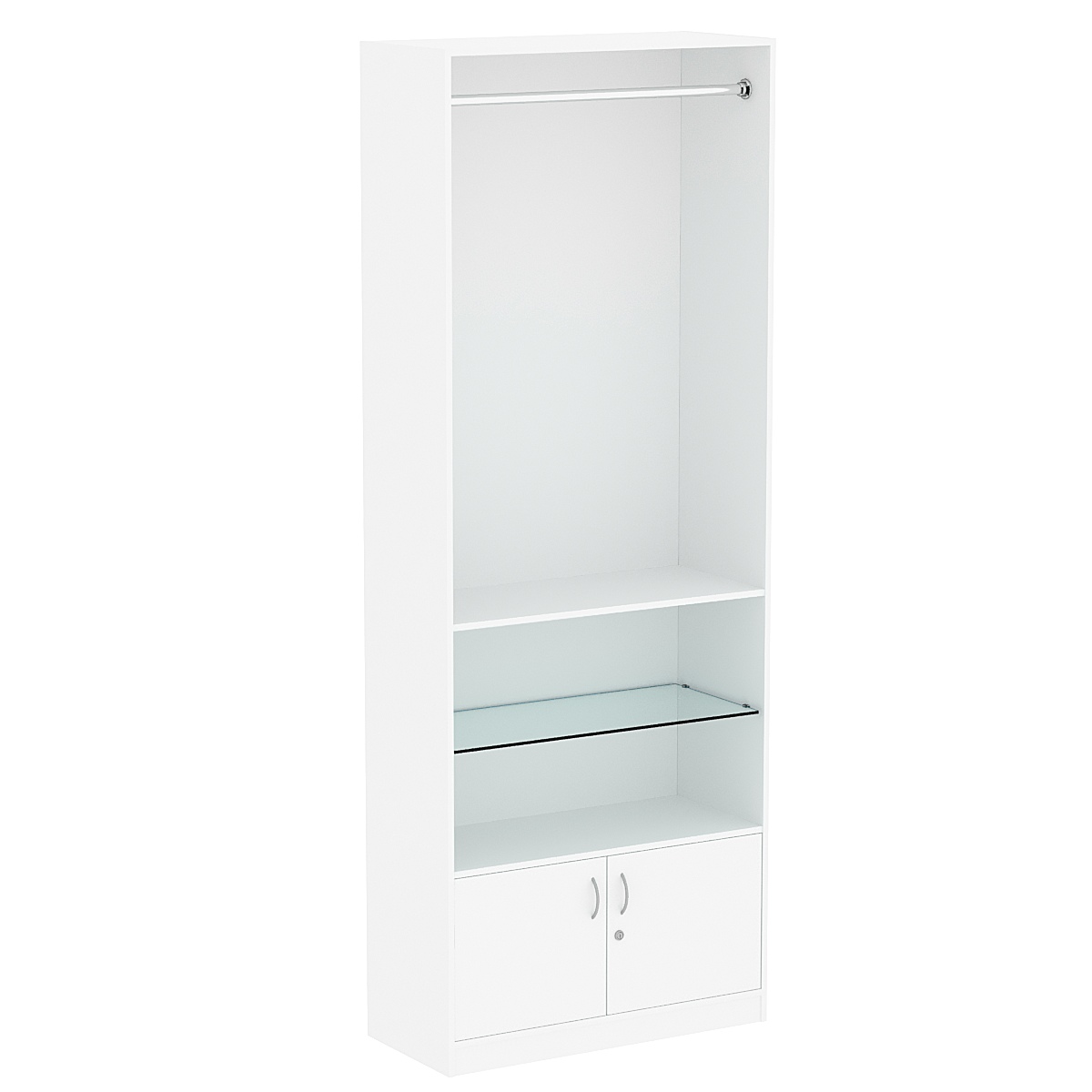 Торговый выставочный стеллаж для одежды №10 Белый