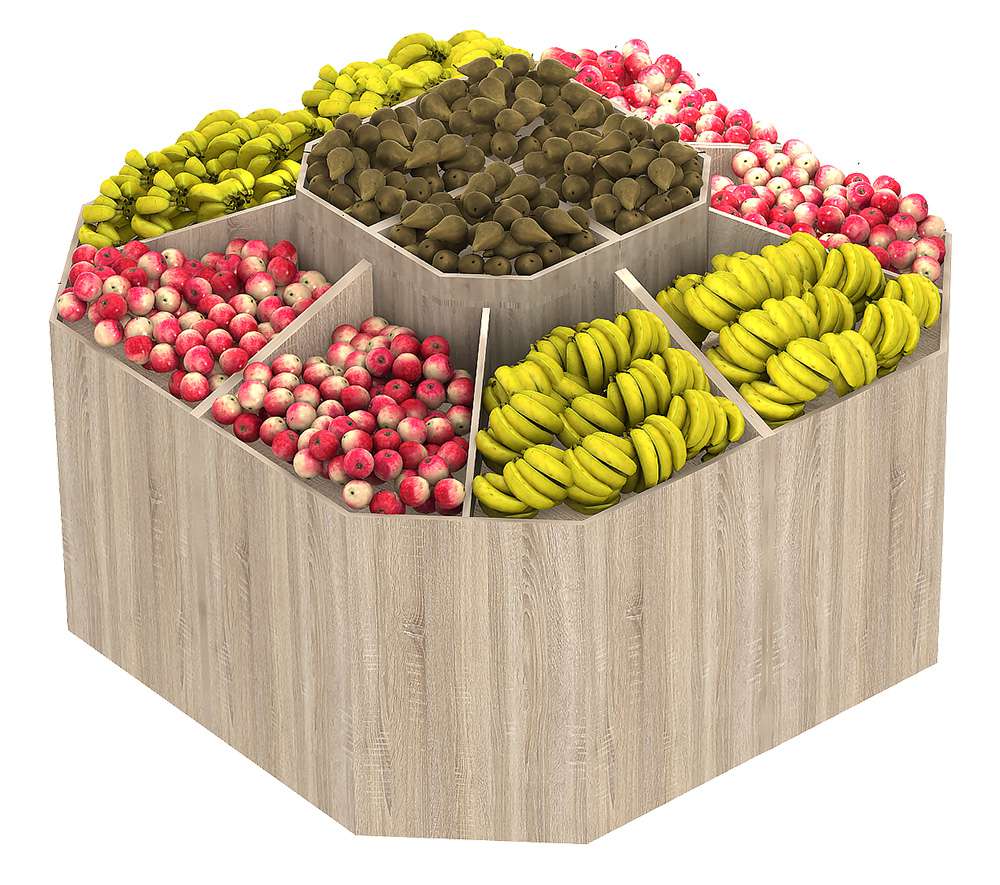 Островной овощной развал FRUIT-COURT №1 Дуб Сонома