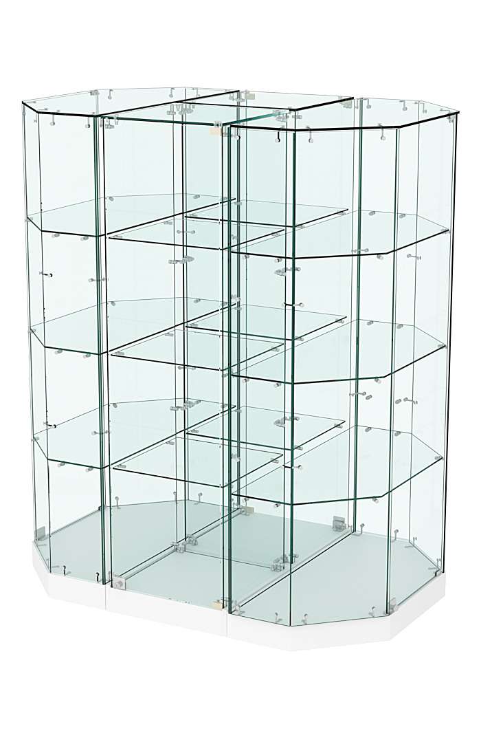 Стеклянная островная низкая с цоколем витрина Хит Продаж №835-О-450 Белый