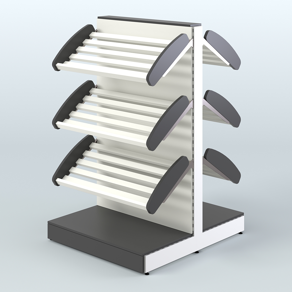 Островной низкий стеллаж для хлеба и выпечки Феникс №1 Черный и Белый