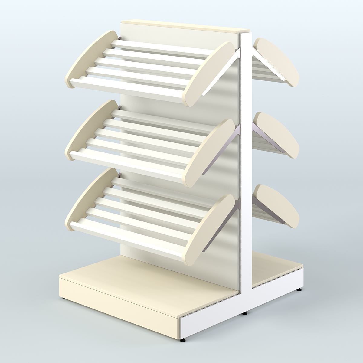 Островной низкий стеллаж для хлеба и выпечки Феникс №1 Крем Вайс + Белый