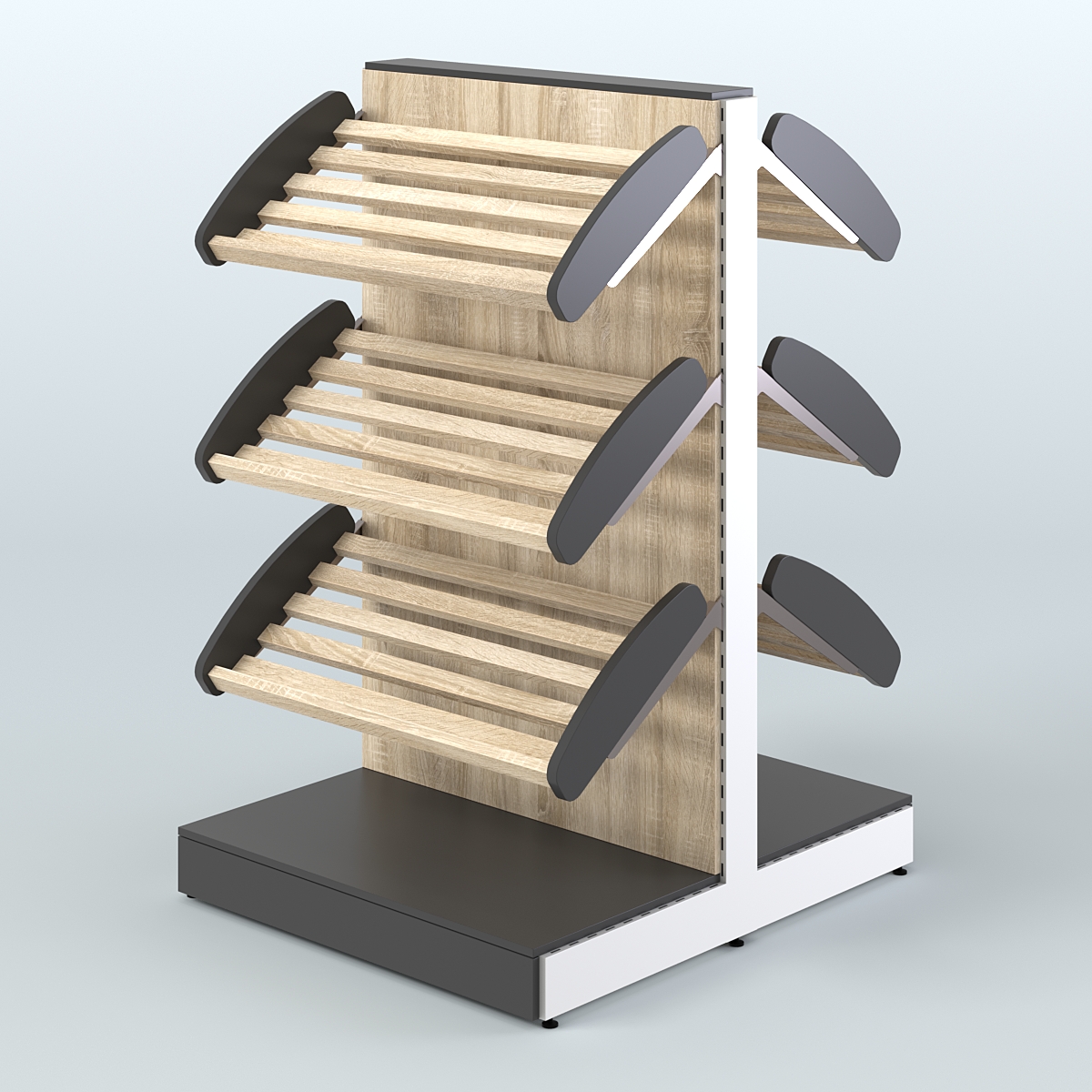 Островной низкий стеллаж для хлеба и выпечки Феникс №1 Черный + Дуб Сонома