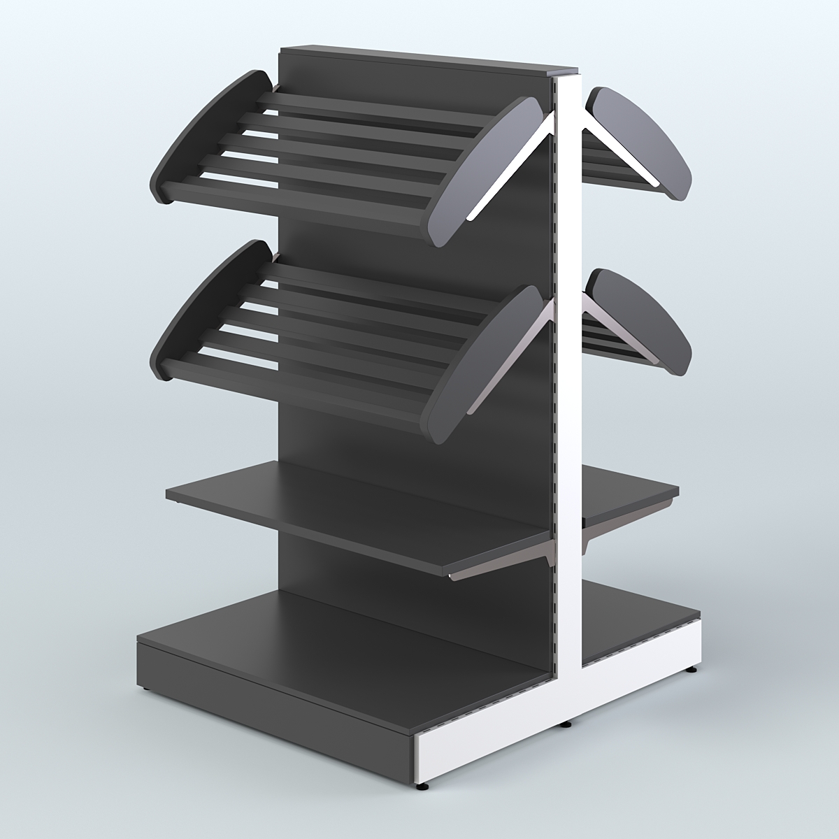 Островной низкий стеллаж для хлеба и выпечки Феникс №2 Черный