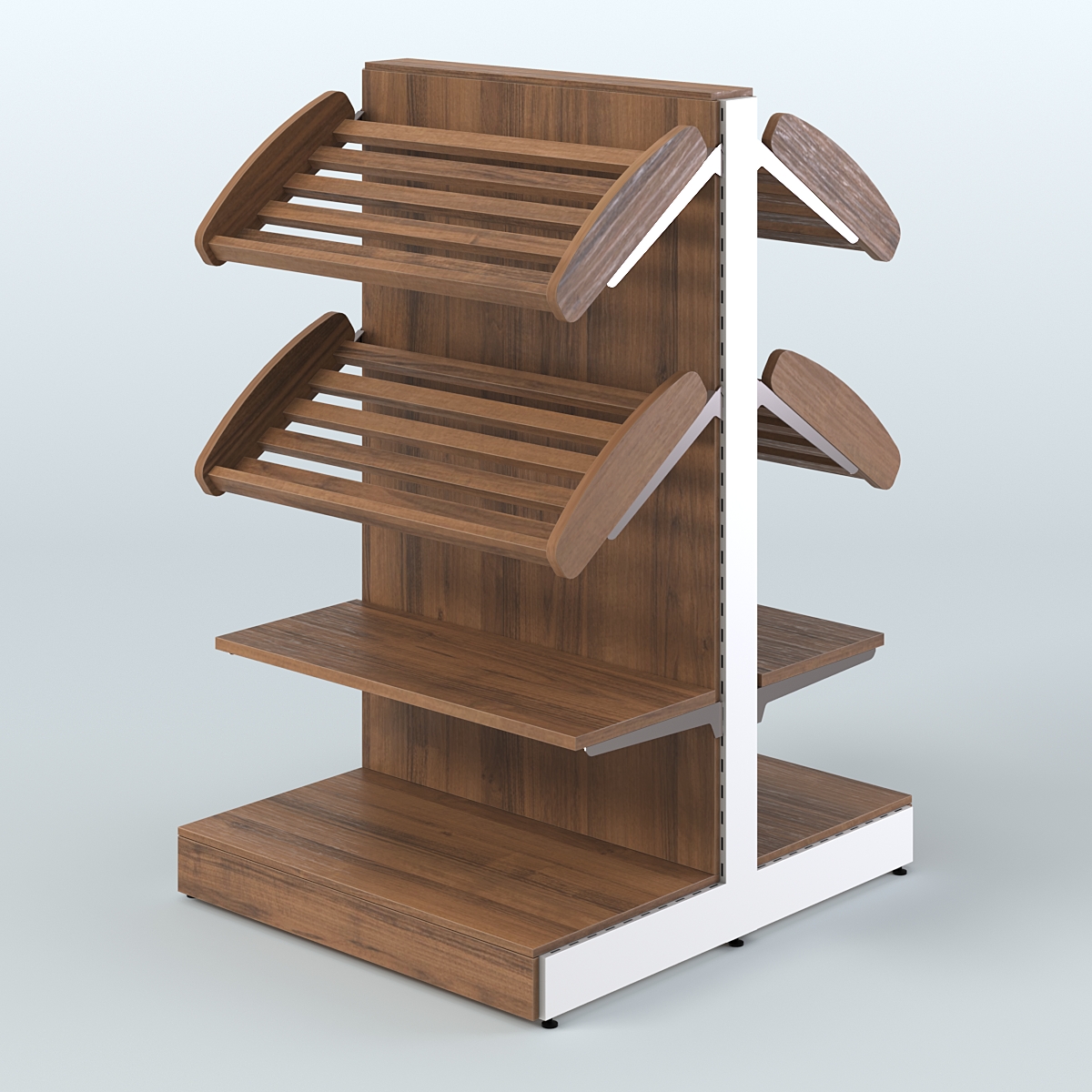 Островной низкий стеллаж для хлеба и выпечки Феникс №2 Орех