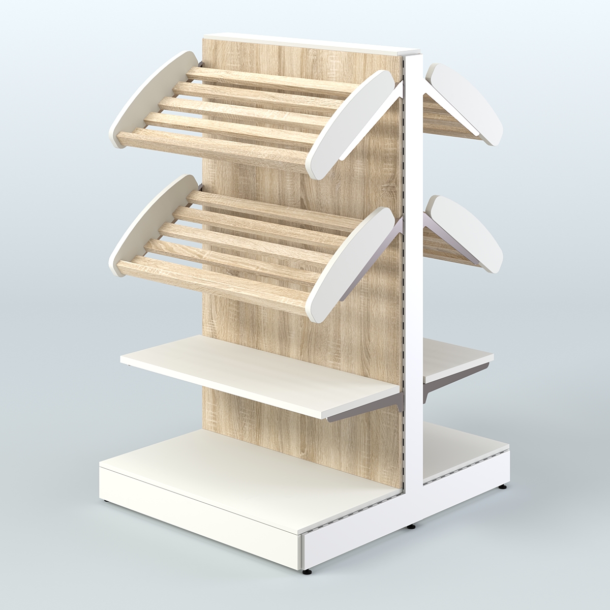 Островной низкий стеллаж для хлеба и выпечки Феникс №2 Белый + Дуб Сонома