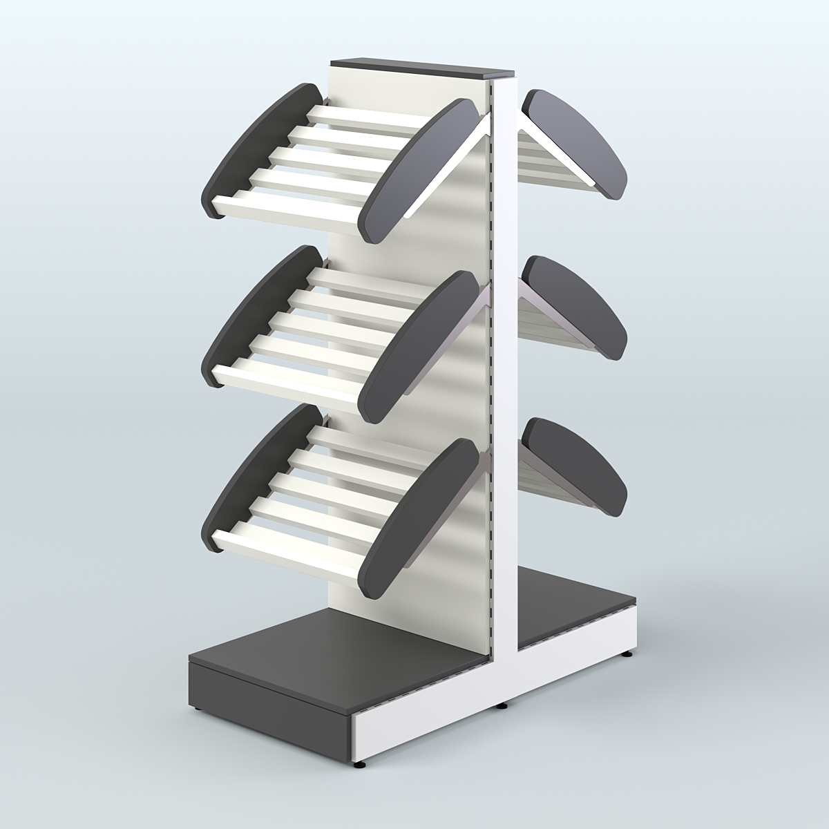 Островной низкий стеллаж для хлеба и выпечки Феникс №3 Черный и Белый