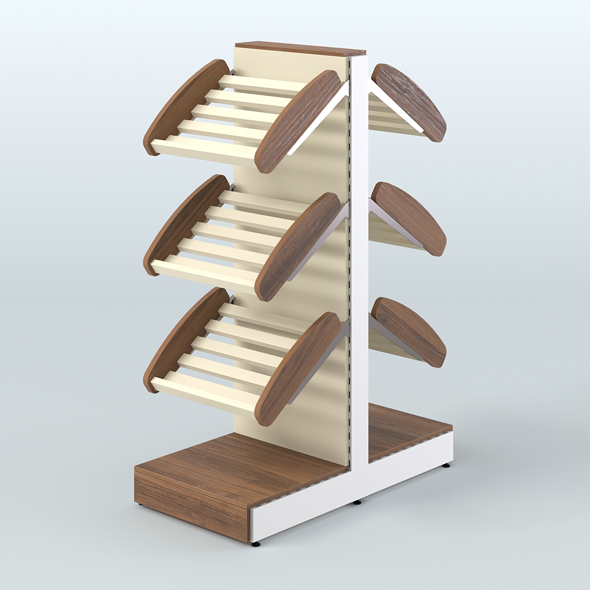 Островной низкий стеллаж для хлеба и выпечки Феникс №3 Орех + Крем Вайс