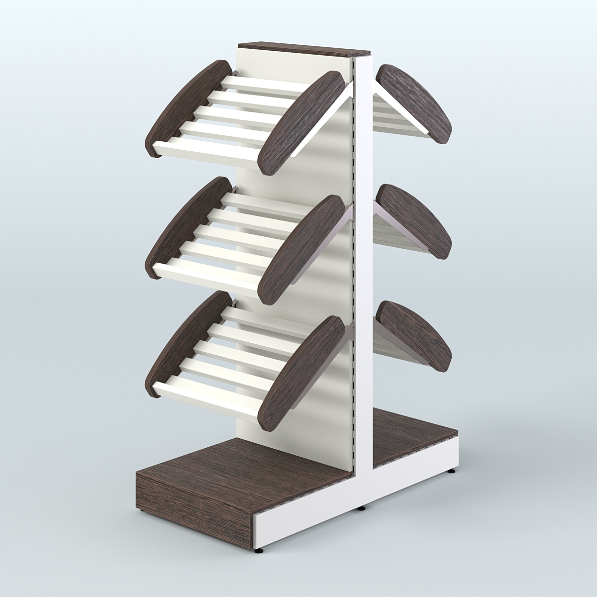 Островной низкий стеллаж для хлеба и выпечки Феникс №3 Дуб Венге + Белый