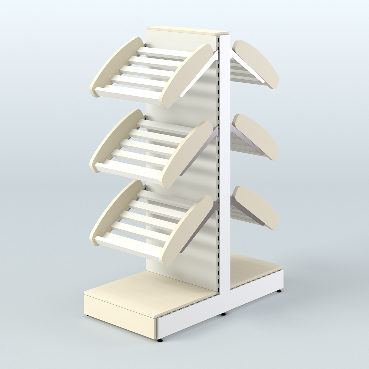 Островной низкий стеллаж для хлеба и выпечки Феникс №3 Крем Вайс + Белый