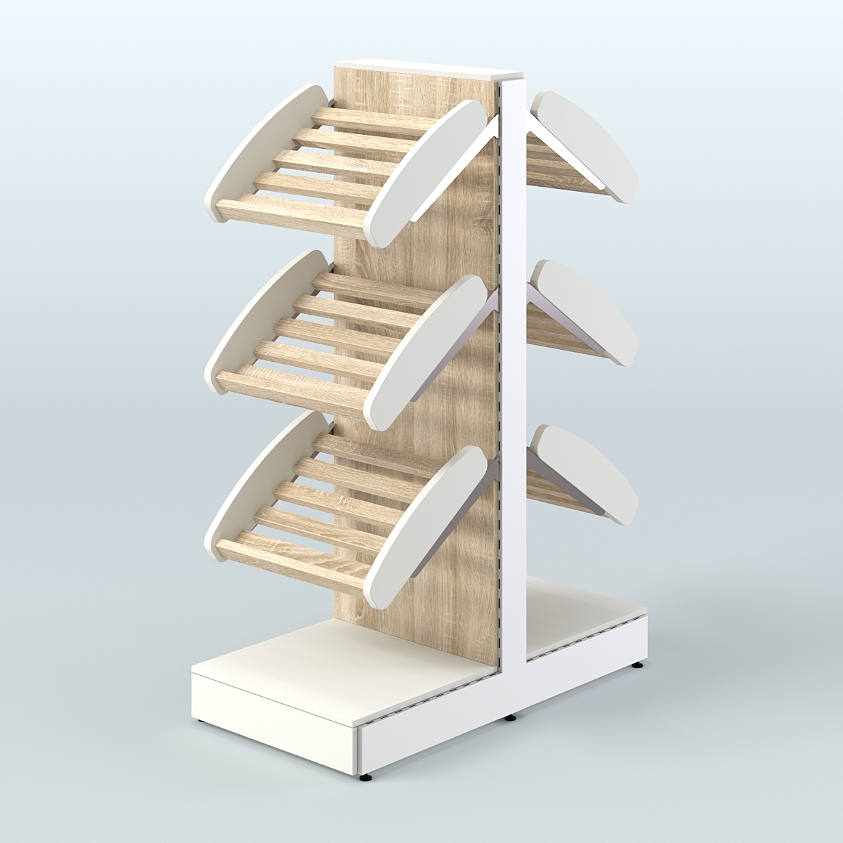 Островной низкий стеллаж для хлеба и выпечки Феникс №3 Белый + Дуб Сонома