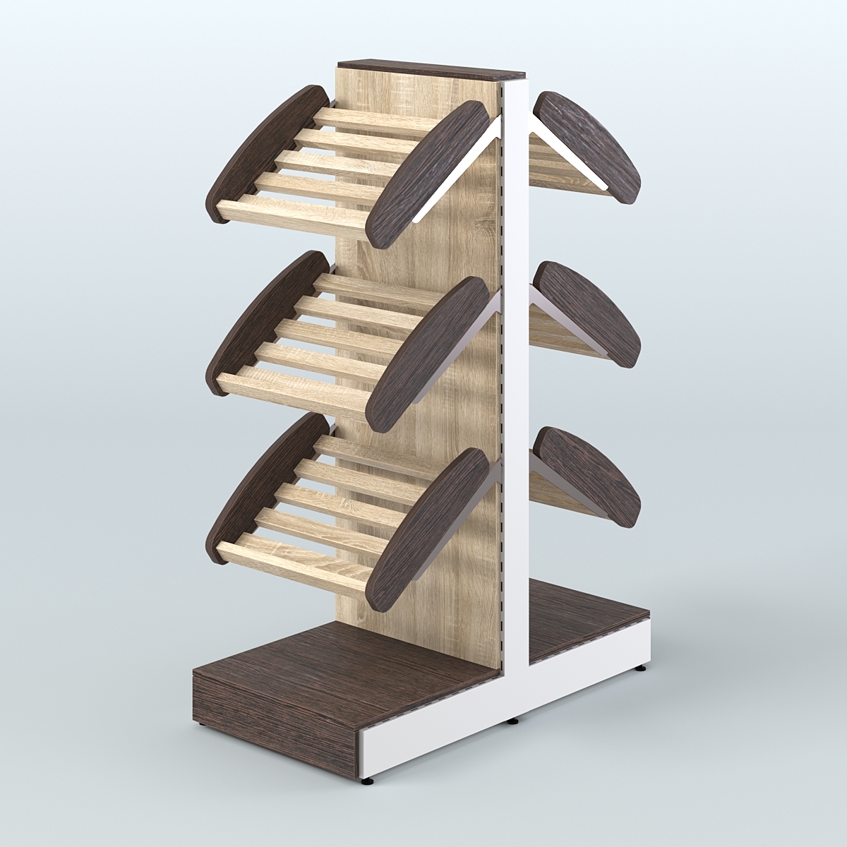 Островной низкий стеллаж для хлеба и выпечки Феникс №3 Дуб Венге + Дуб Сонома