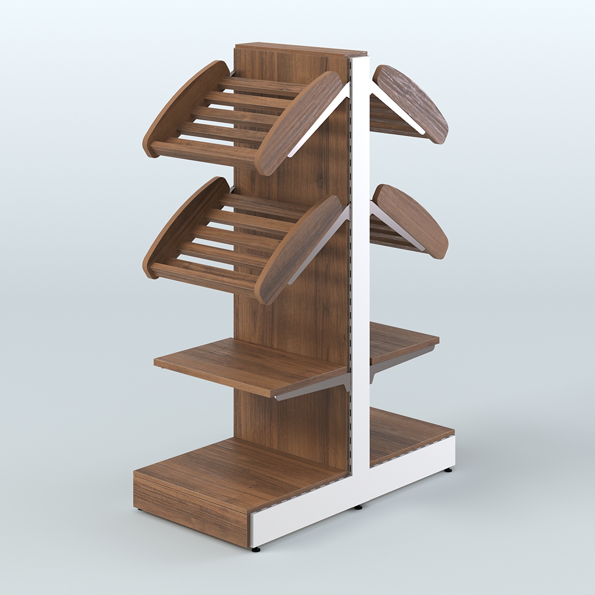 Островной низкий стеллаж для хлеба и выпечки Феникс №7 Орех