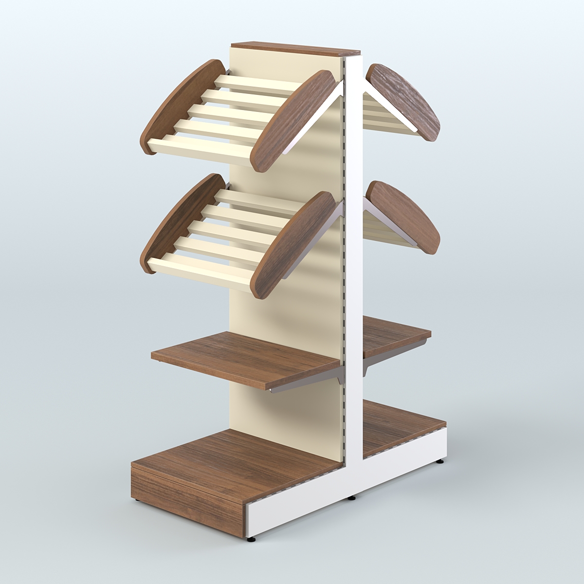 Островной низкий стеллаж для хлеба и выпечки Феникс №7 Орех + Крем Вайс