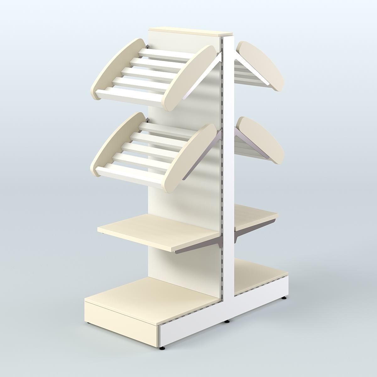 Островной низкий стеллаж для хлеба и выпечки Феникс №7 Крем Вайс + Белый