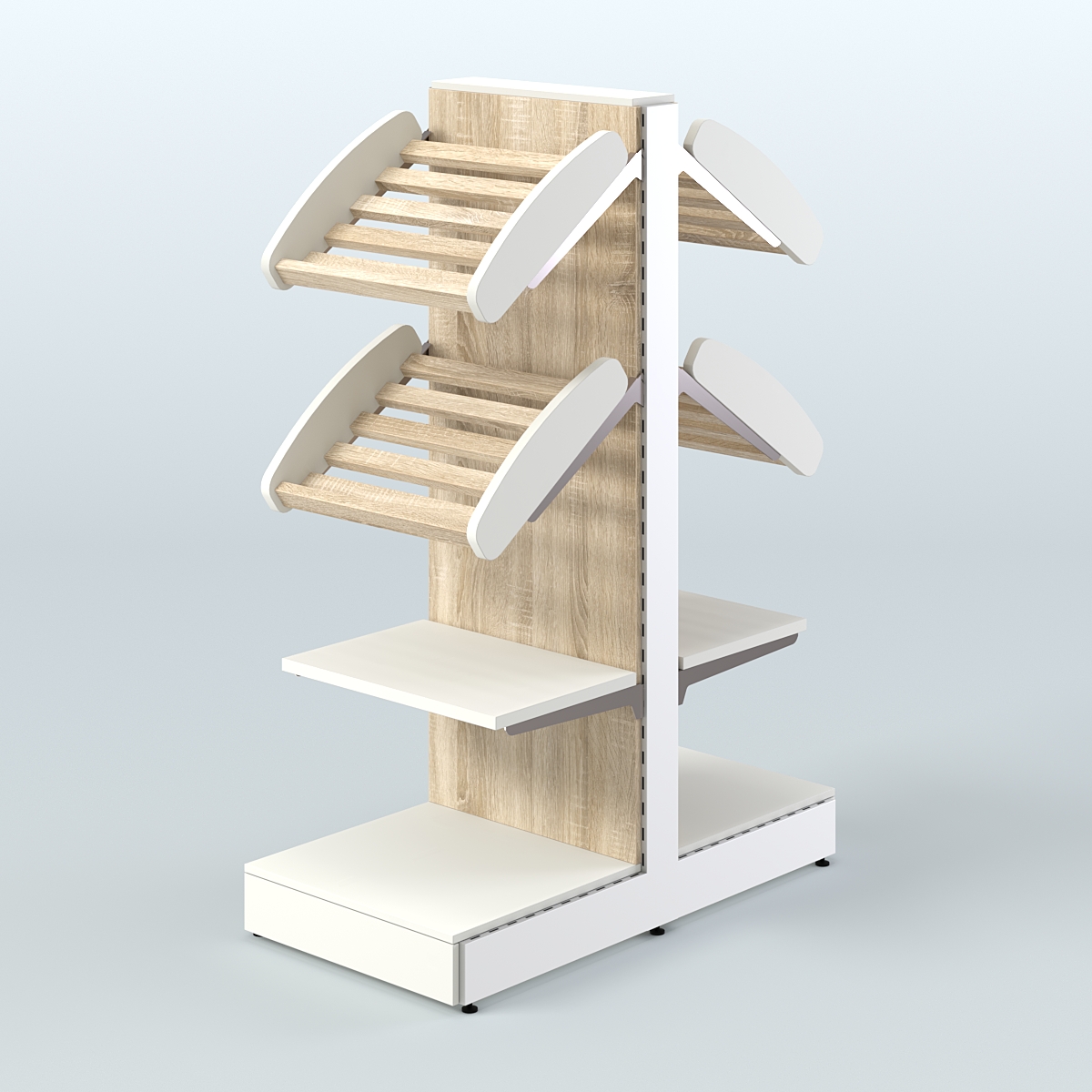 Островной низкий стеллаж для хлеба и выпечки Феникс №7 Белый + Дуб Сонома