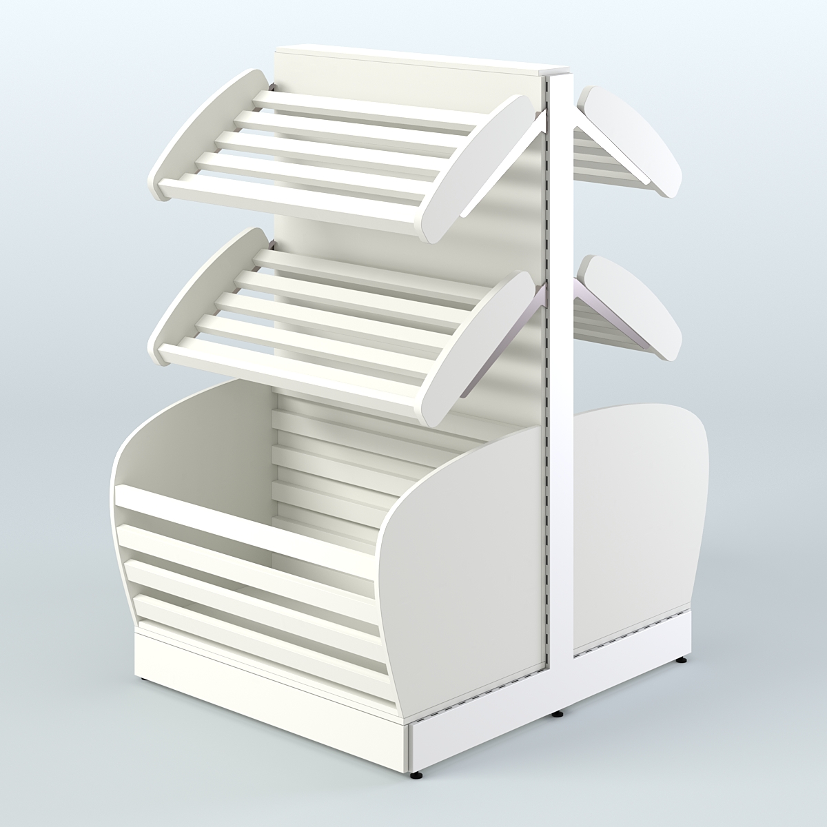 Островной низкий стеллаж для хлеба и выпечки Феникс №4 Белый