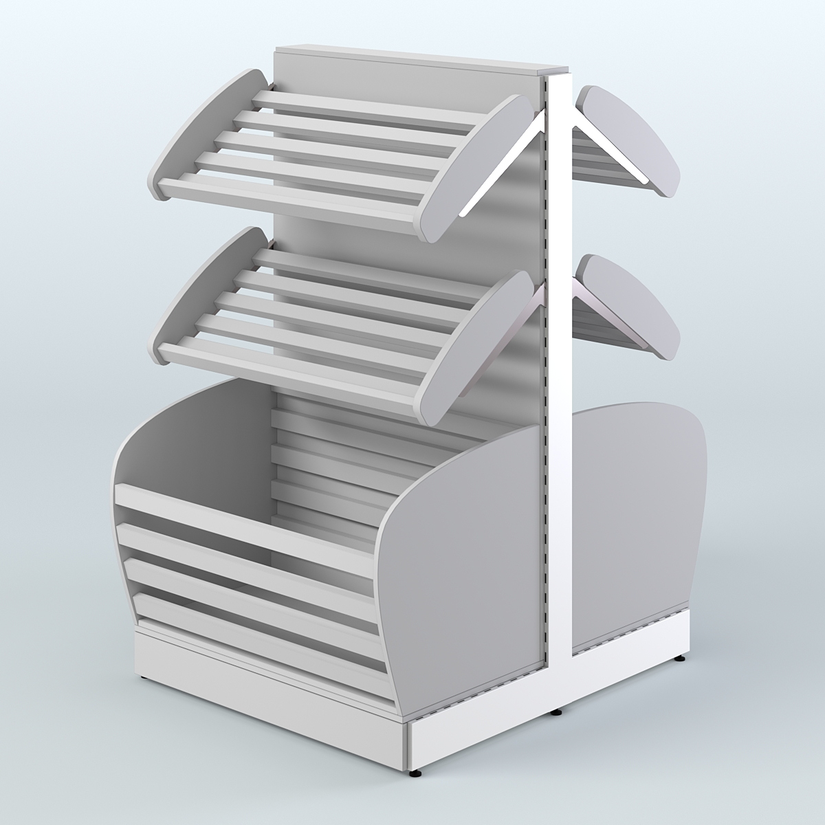 Островной низкий стеллаж для хлеба и выпечки Феникс №4 Серый