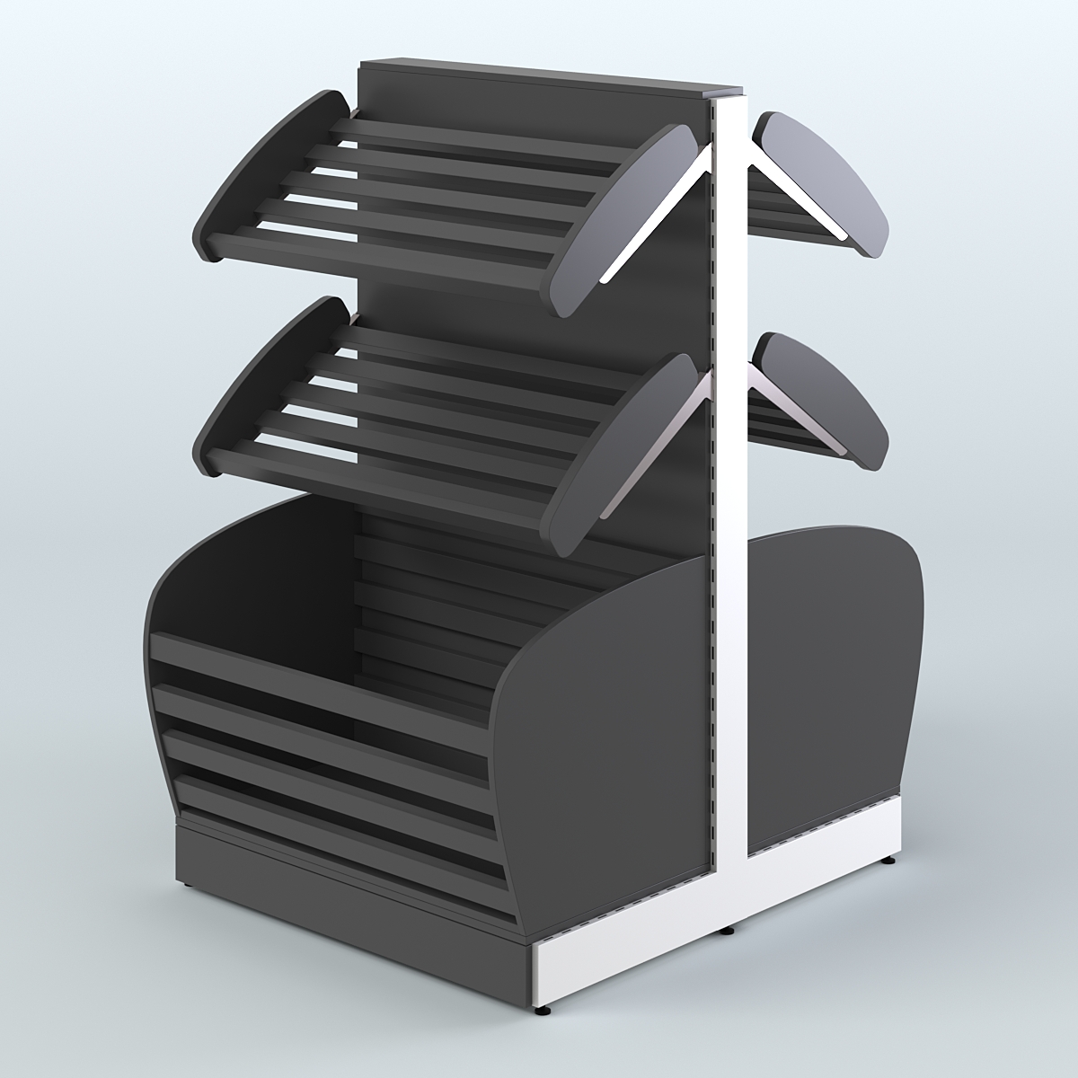 Островной низкий стеллаж для хлеба и выпечки Феникс №4 Черный