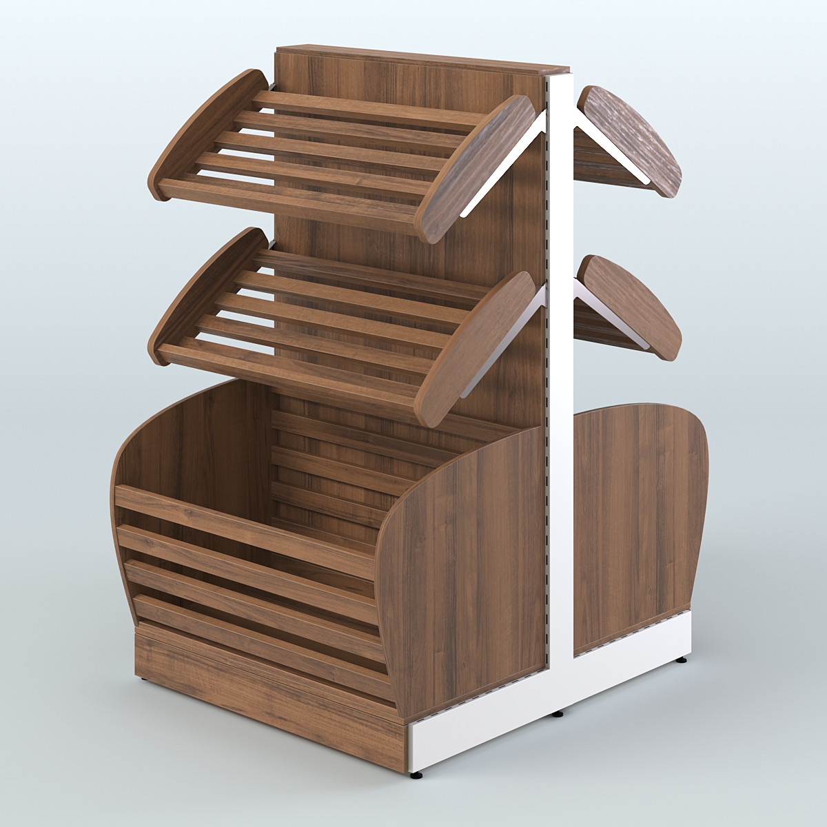 Островной низкий стеллаж для хлеба и выпечки Феникс №4 Орех